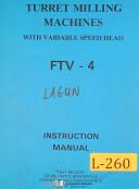 Lagun-Lagun FTV-4, Milling Machine, Instructions and Parts Manual-FTV-4-01
